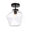 Living District LD2346BK Lawrence 1 light black and clear glass flush mount