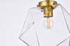 Living District LD2346BR Lawrence 1 light brass and clear glass flush mount