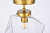 Living District LD2346BR Lawrence 1 light brass and clear glass flush mount