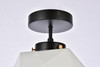 Living District LD2347BK Lawrence 1 light black and white glass flush mount