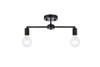 Living District LD2348BK Zane 2 lights black flush mount