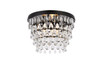 Elegant Lighting 1219F15BK/RC  Nordic 3 lights black flush mount