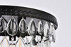 Elegant Lighting 1219F15BK/RC  Nordic 3 lights black flush mount