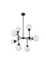 Living Disrict LD7038D36BK Hanson 8 lights pendant in black with frosted shade