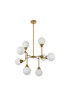 Living Disrict LD7038D36BR Hanson 8 lights pendant in brass with frosted shade