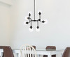 Living Disrict LD7039D36BK Hanson 8 lights pendant in black with clear shade