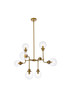 Living Disrict LD7039D36BR Hanson 8 lights pendant in brass with clear shade