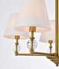 Living Disrict LD7024D25BR Bethany 5 lights pendant in brass with white fabric shade