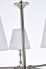 Living Disrict LD7024D25SN Bethany 5 lights pendant in stain nickel with white fabric shade