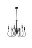 Living Disrict LD7044D26BK Flynx 6 lights pendant in black