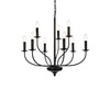 Living Disrict LD7047D28BK Westley 9 lights pendant in black