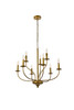 Living Disrict LD7047D28BR Westley 9 lights pendant in brass