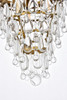 Elegant Lighting 1219D13BR/RC  Nordic 3 lights brass pendant