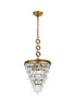 Elegant Lighting 1219D13BR/RC  Nordic 3 lights brass pendant
