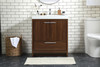 Elegant Décor VF46030MWT 30 inch single bathroom vanity in Walnut