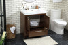Elegant Décor VF46030MWT 30 inch single bathroom vanity in Walnut
