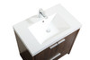 Elegant Décor VF46030MWT 30 inch single bathroom vanity in Walnut