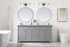 Elegant Décor VF53072DGR 72 inch double bathroom vanity in Grey