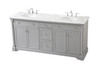 Elegant Décor VF53072DGR 72 inch double bathroom vanity in Grey