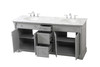Elegant Décor VF53072DGR 72 inch double bathroom vanity in Grey