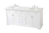 Elegant Décor VF53072DWH 72 inch double bathroom vanity in White