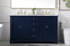 Elegant Decor VF50060DBL 60 inch Double Bathroom Vanity set in Blue