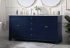 Elegant Decor VF50072DBL 72 inch Double Bathroom Vanity set in Blue