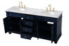 Elegant Decor VF50072DBL 72 inch Double Bathroom Vanity set in Blue