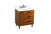 Elegant Décor VF47030MTK-BS 30 inch bathroom vanity in Teak with backsplash