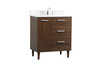 Elegant Décor VF47030MWT-BS 30 inch bathroom vanity in Walnut with backsplash