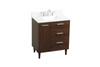 Elegant Décor VF47030MWT-BS 30 inch bathroom vanity in Walnut with backsplash