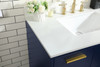 Elegant Décor VF47036MBL-BS 36 inch bathroom vanity in Blue with backsplash