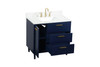 Elegant Décor VF47036MBL-BS 36 inch bathroom vanity in Blue with backsplash