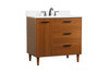 Elegant Décor VF47036MTK-BS 36 inch bathroom vanity in Teak with backsplash