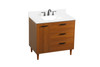 Elegant Décor VF47036MTK-BS 36 inch bathroom vanity in Teak with backsplash