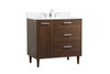 Elegant Décor VF47036MWT-BS 36 inch bathroom vanity in Walnut with backsplash