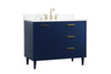 Elegant Décor VF47042MBL-BS 42 inch bathroom vanity in Blue with backsplash