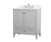 Elegant Decor VF18030GR-BS 30 inch Single Bathroom Vanity in Grey with Backsplash