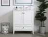 Elegant Decor VF18030WH-BS 30 inch Single Bathroom Vanity in White with Backsplash