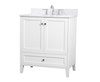 Elegant Decor VF18030WH-BS 30 inch Single Bathroom Vanity in White with Backsplash