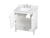 Elegant Decor VF18030WH-BS 30 inch Single Bathroom Vanity in White with Backsplash