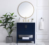 Elegant Decor VF16030BL-BS 30 inch Single Bathroom Vanity in Blue with Backsplash