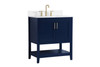 Elegant Decor VF16030BL-BS 30 inch Single Bathroom Vanity in Blue with Backsplash