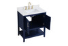 Elegant Decor VF16030BL-BS 30 inch Single Bathroom Vanity in Blue with Backsplash
