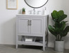 Elegant Decor VF16030GR-BS 30 inch Single Bathroom Vanity in Grey with Backsplash
