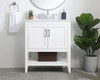 Elegant Decor VF16030WH-BS 30 inch Single Bathroom Vanity in White with Backsplash
