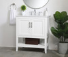 Elegant Decor VF16030WH-BS 30 inch Single Bathroom Vanity in White with Backsplash