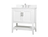 Elegant Decor VF16030WH-BS 30 inch Single Bathroom Vanity in White with Backsplash