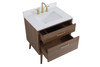 Elegant Decor VF41030WB-BS 30 inch bathroom Vanity in Walnut Brown with Backsplash