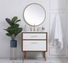 Elegant Decor VF41030WH-BS 30 inch bathroom Vanity in White with Backsplash